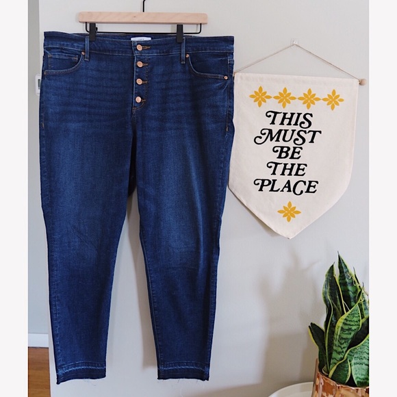 LOFT Denim - LOFT Plus High Waist Button Fly Slim Pocket Skinny